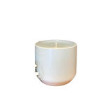 Cedarwood + Honey 9oz Soy Candle in White Pottery