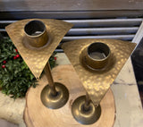 Pair of Vintage Brass Candlesticks w/ Neck Ornament