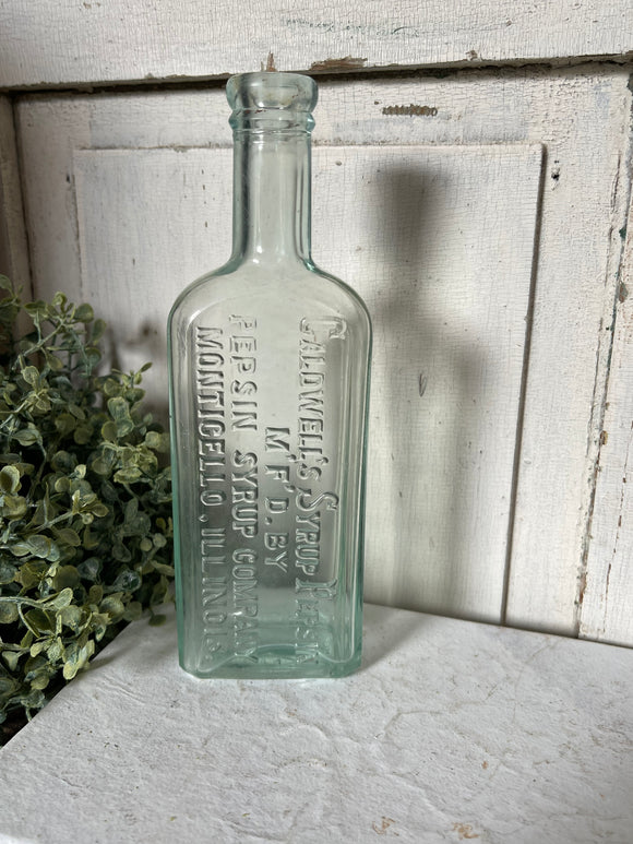 Vintage Caldwell's Syrup Glass Bottle