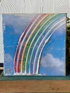 Beautiful Promise Rainbow 6" Textured Box Canvas Art by Arrington Art