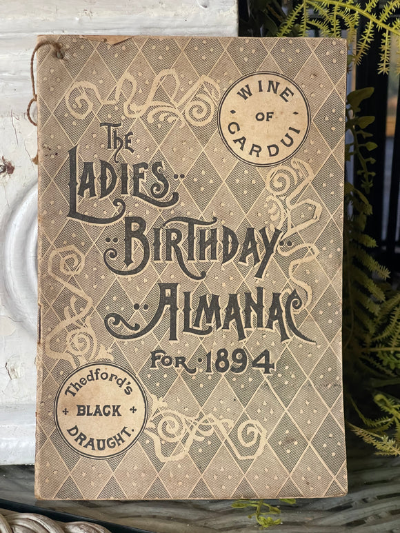 Antique The Ladies Birthday Almanac 1894
