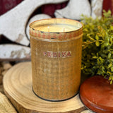 Cedarwood+ Honey Soy Candle in Vintage Farina Canister