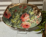 Vintage Inspired Floral Tennessee River Mussel Shell