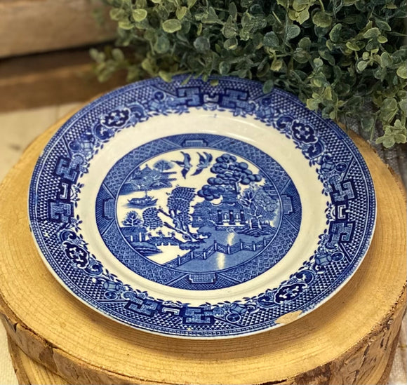 Vintage Blue Willow Ironstone Plate