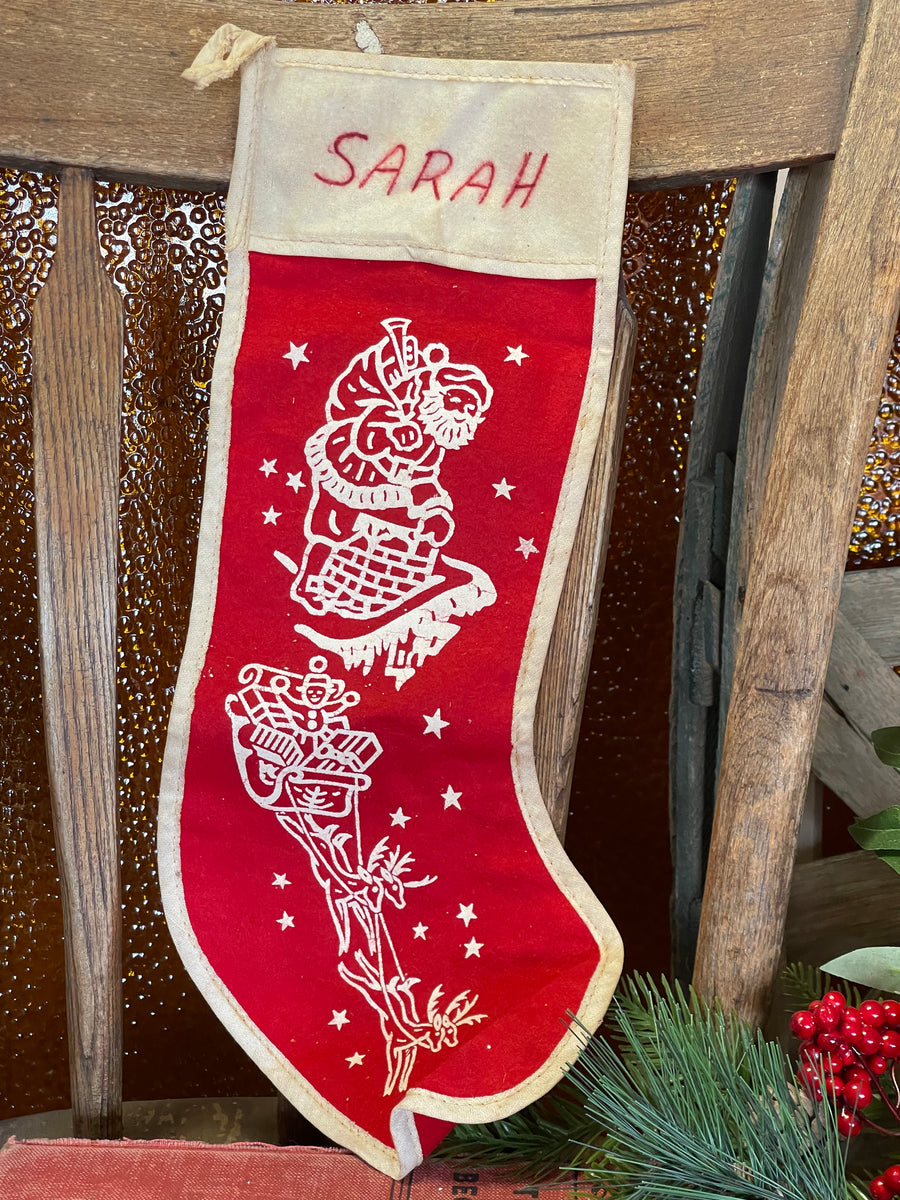 Bells Red Felt Personalized Christmas Stocking