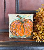 Dianne Vaughn 4" Orange Pumpkin Canvas Art