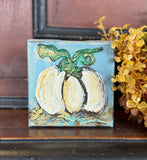 Dianne Vaughn 4" White Pumpkin Canvas Art