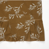 Mustard Olives Ruffled Pinafore Apron