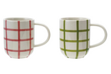 Hand Painted Grid Pattern Mug