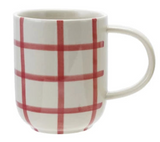 Hand Painted Grid Pattern Mug