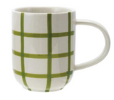 Hand Painted Grid Pattern Mug