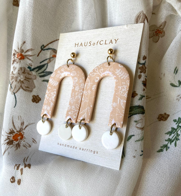 Handmade La Fleur Arches Clay Earrings