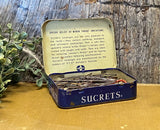 Made in USA Sucrets Tin w/ Bobby Pins