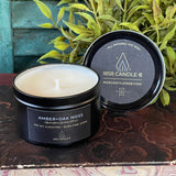 Amber + Oak Moss 6oz Candle in Travel Tin