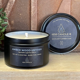 Amber Wood + Vetiver 6oz Candle in Travel Tin