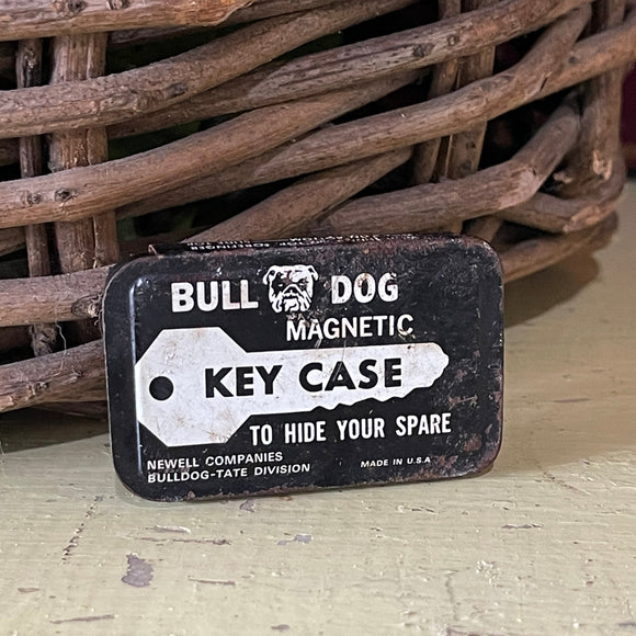 Vintage Magnetic Spare Key Case Tin