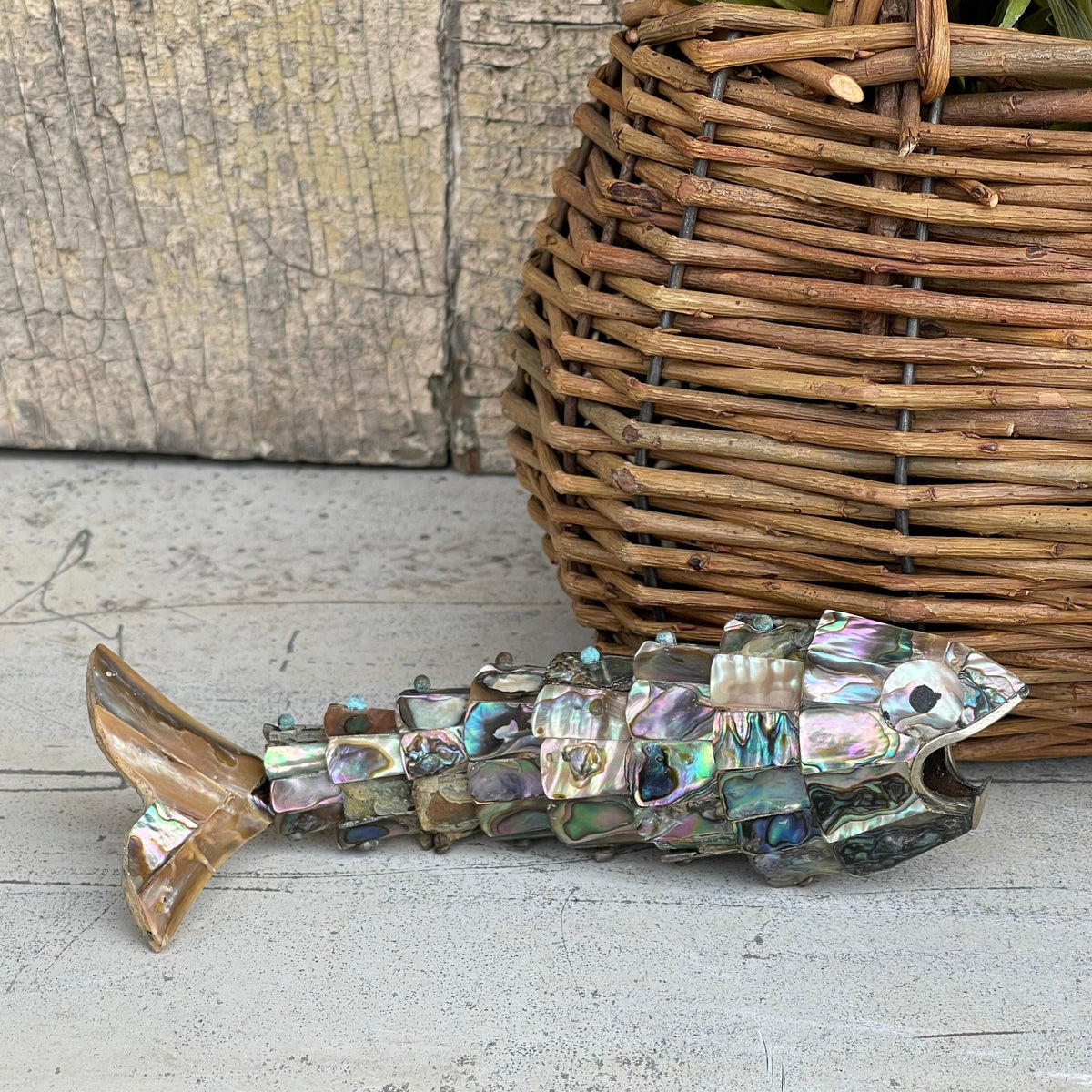 Vintage unique mother of Pearl store fish bottle opener