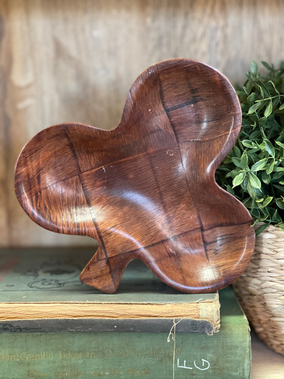 Wooden Clover Shaped Nut Dish