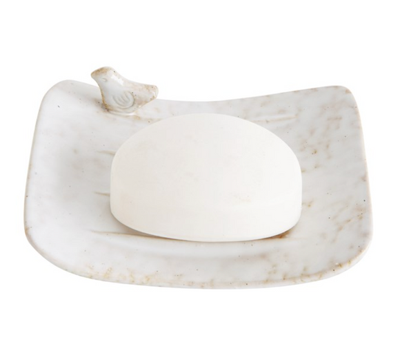 Stoneware Soap Dish w/ Bird