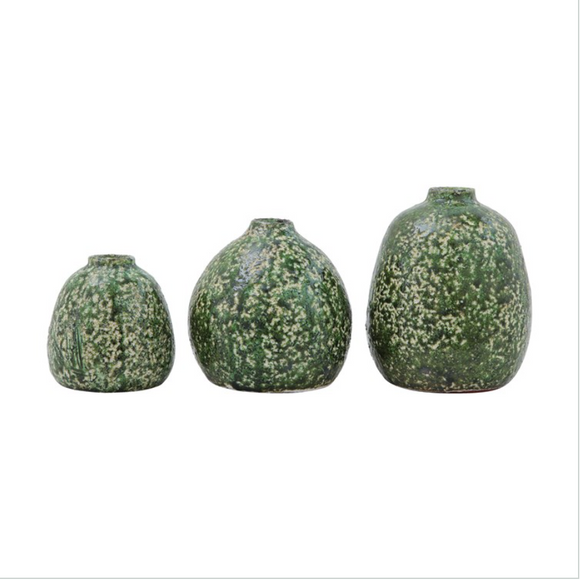 Speckled Green Terra-cotta Vase
