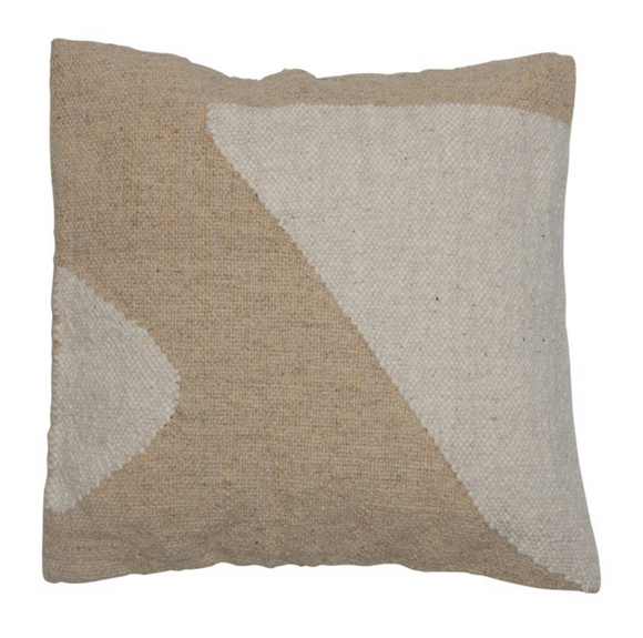 Neutral Abstract Kilim Wool Pillow