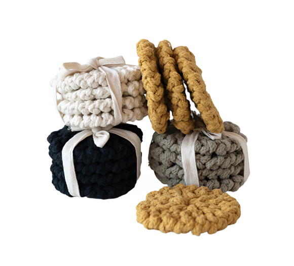 Round Crochet Coaster Set