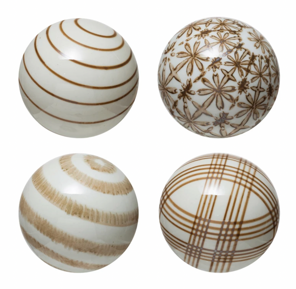 Hand-Painted Stoneware Orb