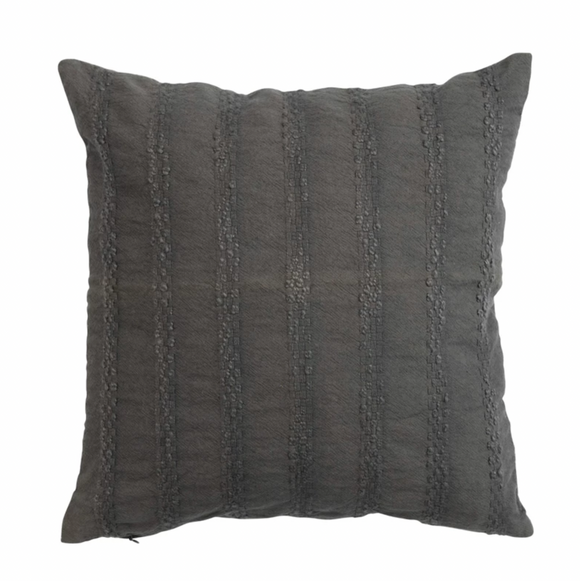 Grey Woven Cotton Pillow
