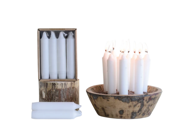 Unscented Short White Taper Candle Set