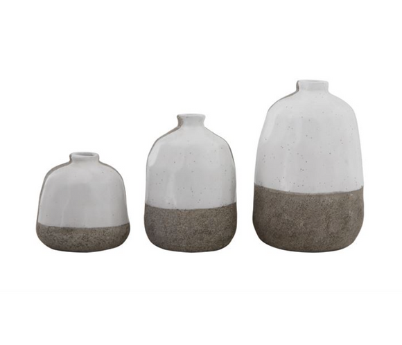 Grey & White Terra-cotta Vase