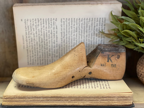 Vintage Right Wooden Shoe Mold with 1960 Stamp
