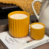 Cinna-Pumpkin + Nutmeg 28oz Soy Candle in Mustard Pottery