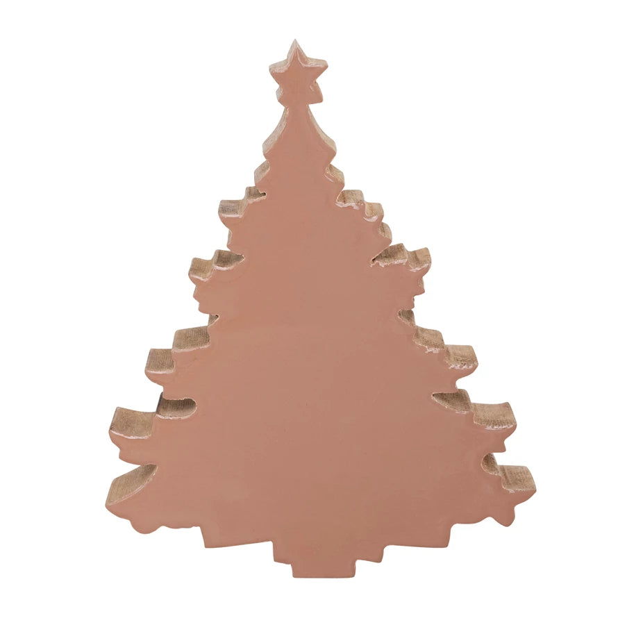 Blush Enameled Mango Wood Christmas Tree The Gentleman's Stache, DBA