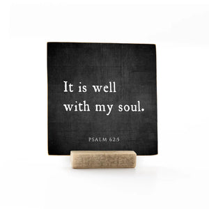 Wooden Message Card "It Is Well" w/ Stand