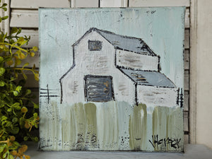 Jill Harper 6" White Barn Canvas Art