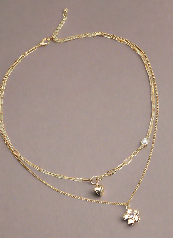 Layered Daisy Love Necklace