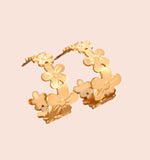 Gold Daisy Hoops