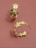 Gold Daisy Hoops