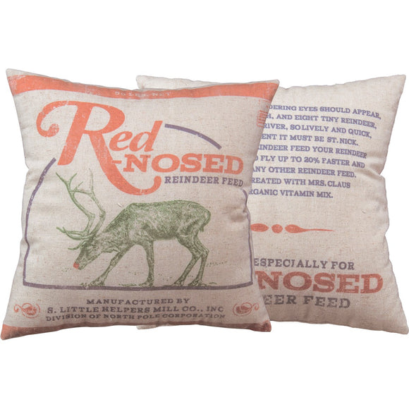 Red-Nosed Feed Sack Pillow