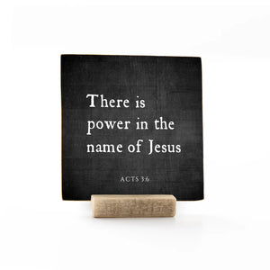 Wooden Message Card "There is Power" w/ Stand