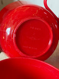 Vintage Set of Red Plastic Tea Cups