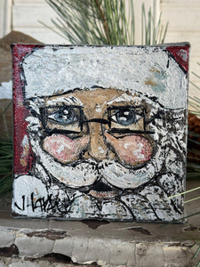 Jill Harper 4" Santa Canvas Art