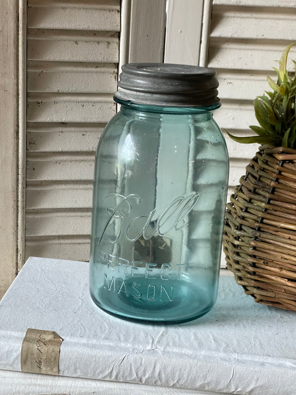 Vintage Ball Blue Mason Jar