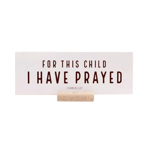 Wooden Message Card "For This Child" w/ Stand