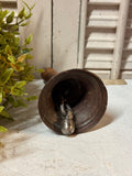 Vintage Brass Small School Bell w/ Wood Handle