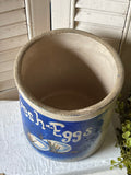 Vintage Crock with Hand Painted Fresh Eggs Design