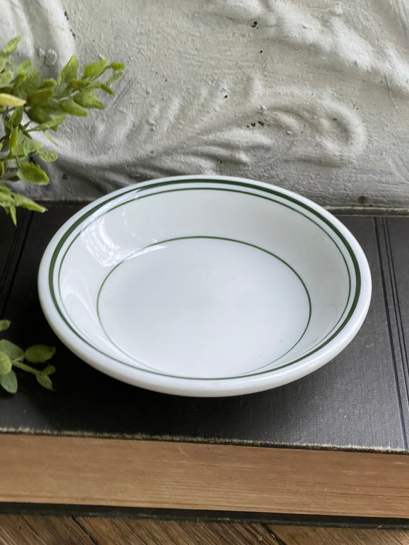 Vintage Green and White Restaurantware Bowl