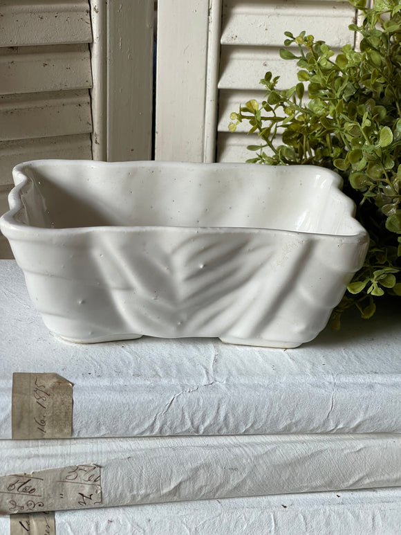 White Textured Ceramic Planter