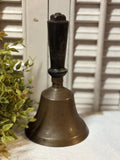 Vintage Medium Brass School Bell w/ Wood Handle