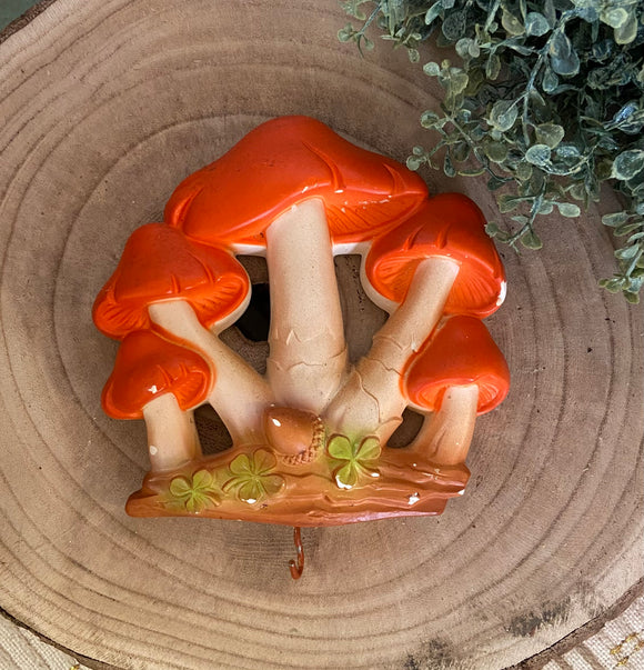 Found Ceramic Mushroom Hanger w/ Hook